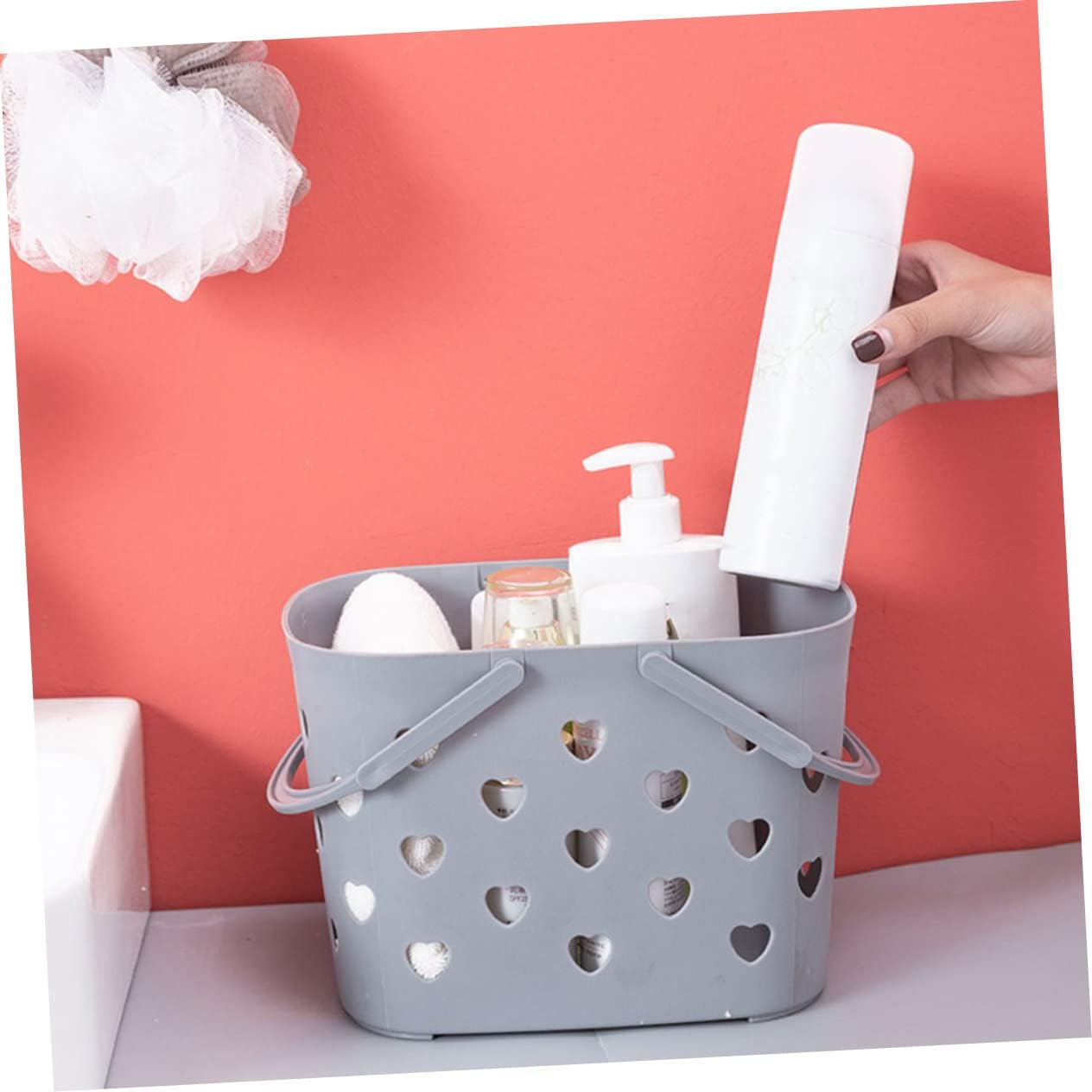 DRESSOOS 2pcs Handheld Plastic Storage Baskets for Bathroom and Home Use