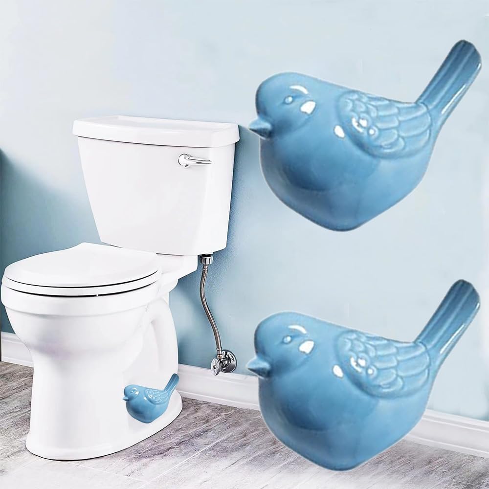 2PCS Ceramic Frog Toilet Bolt Covers Cute Bathroom Decor