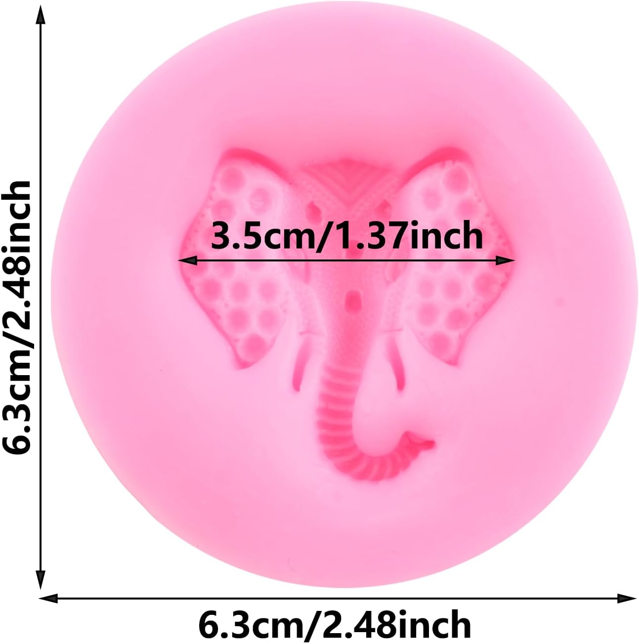 Elephant Head Silicone Fondant Mold for Cake Decoration