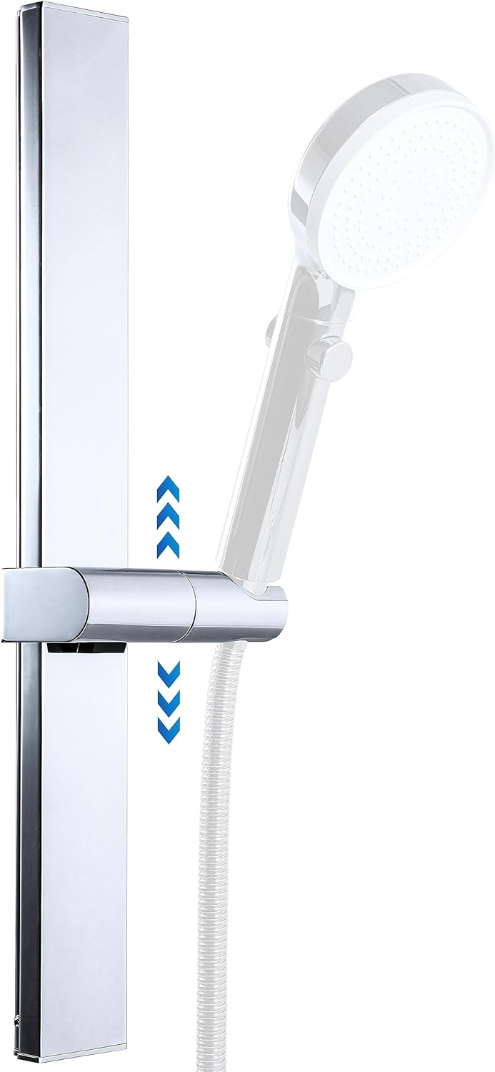 G-Promise Adjustable Shower Slide Bar with Strong Adhesive Chrome Mount