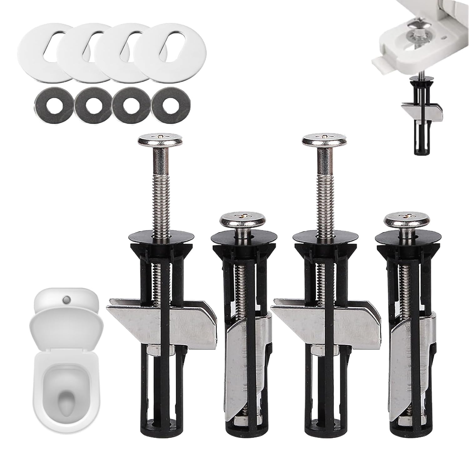 Dljingan Heavy Duty Toilet Seat Bolt Kit 4pcs Universal