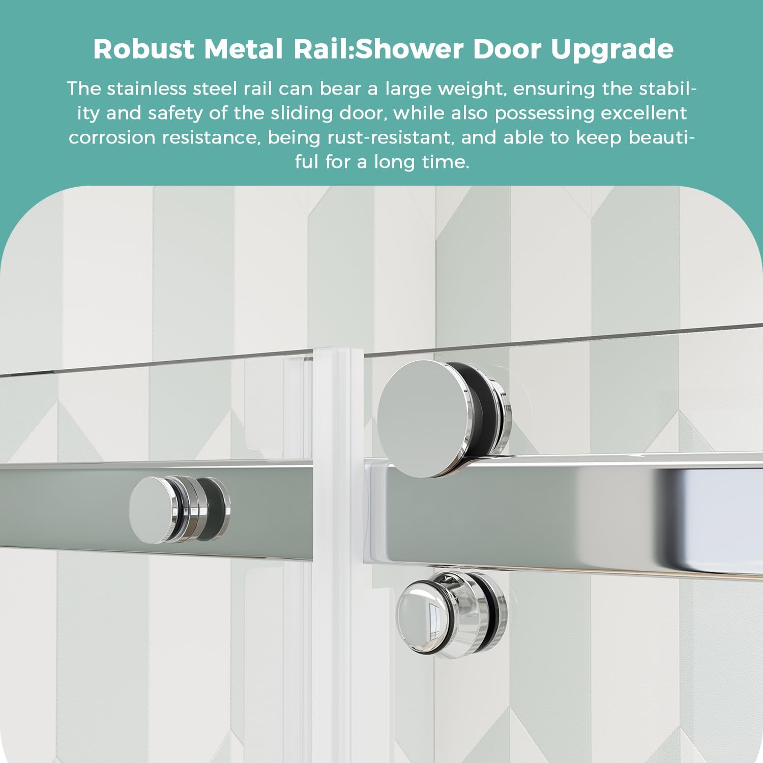 Frameless Glass Shower Door 56-60 x 75 Silver Stainless Steel