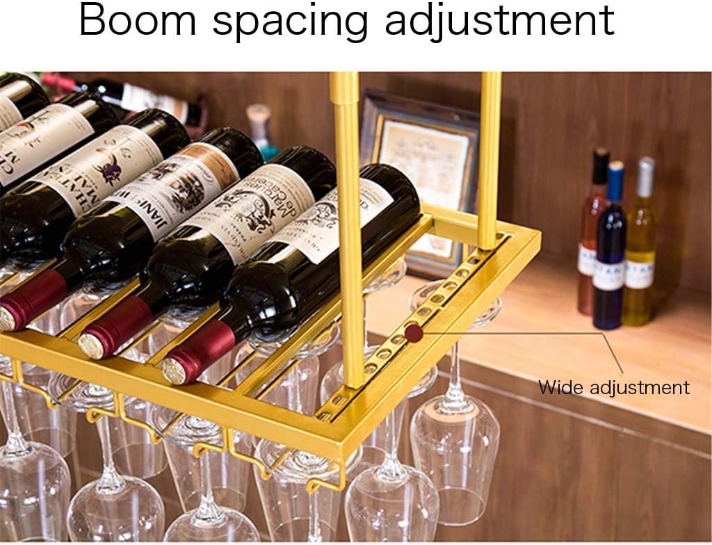 Adjustable Wall-Mounted Wine Glass Holder with 2 Layers