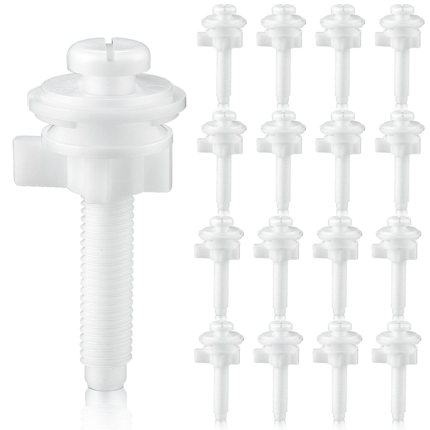Jetec 16-Piece Toilet Seat Screws Replacement Kit - White