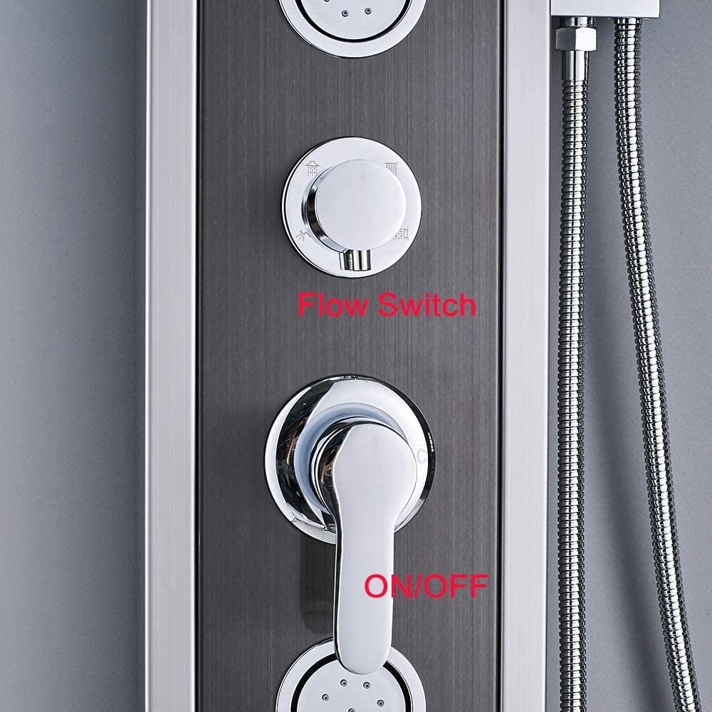 LED Shower Panel Column Tower System with Massage Jets Black Oil Rubbed Bronze