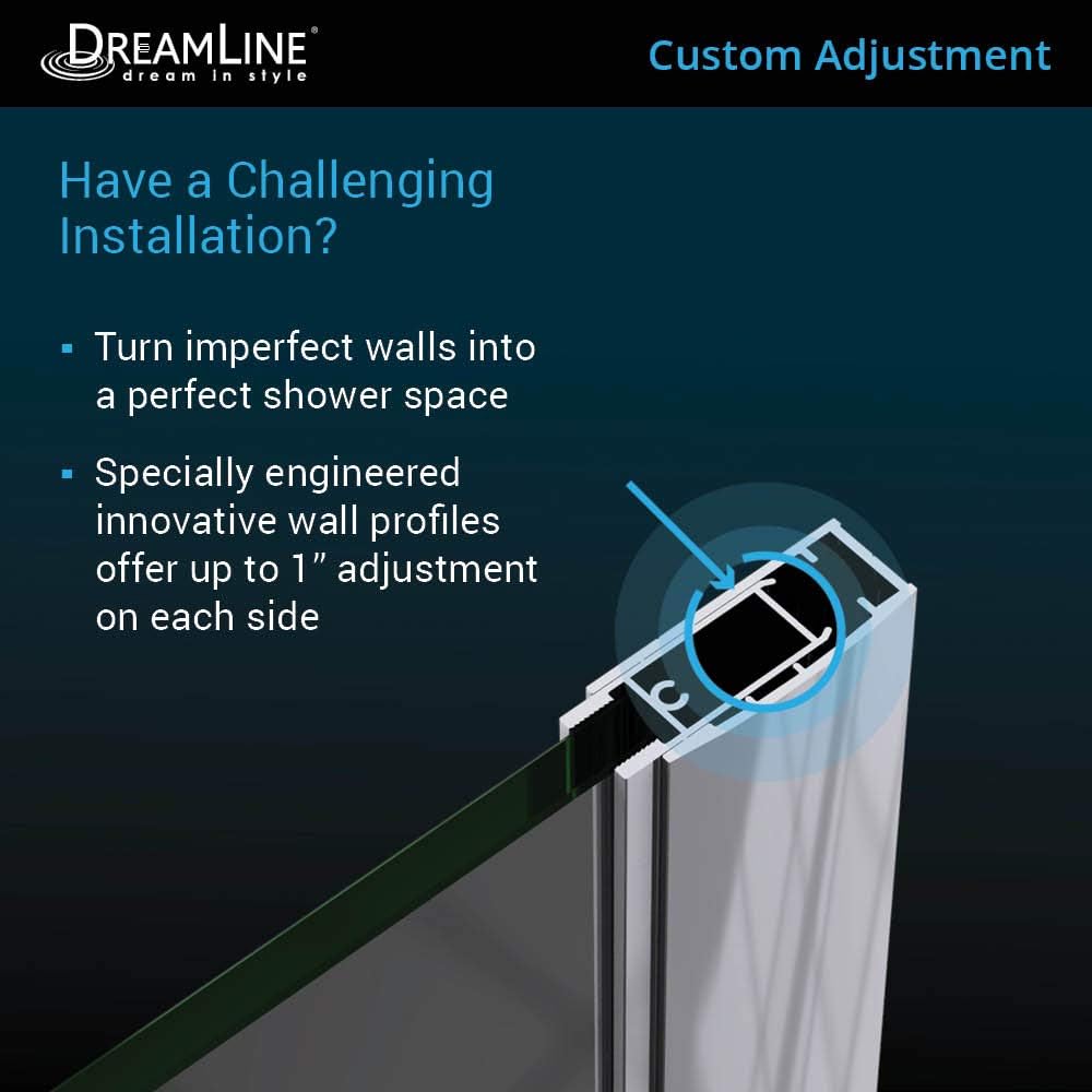 DreamLine Elegance LS Frameless Pivot Shower Door - Satin Black