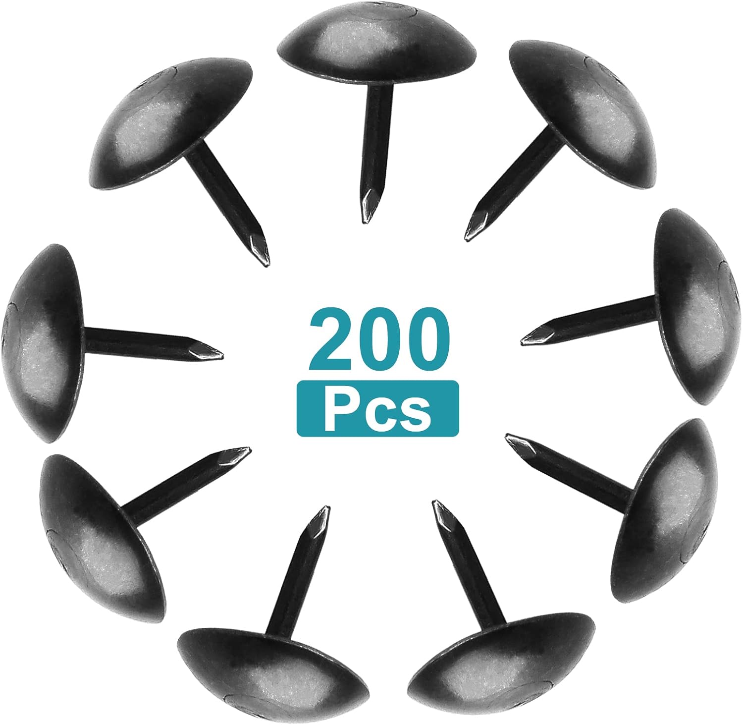 Piutouyar 200 Pcs Black Upholstery Tacks 7x13mm