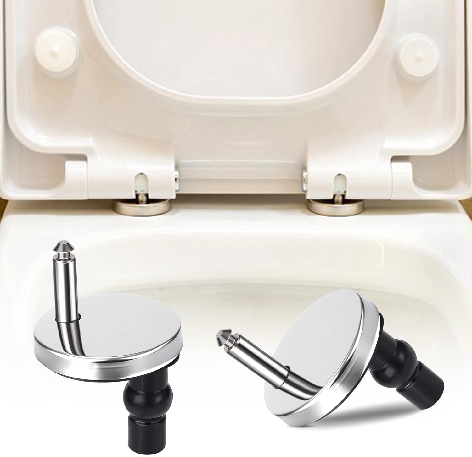 HINZIC 2Pcs Universal Toilet Seat Hinge Replacement Kit 6mm
