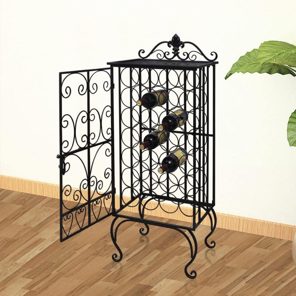 BIGBARLEY 28-Bottle Metal Wine Rack Cabinet
