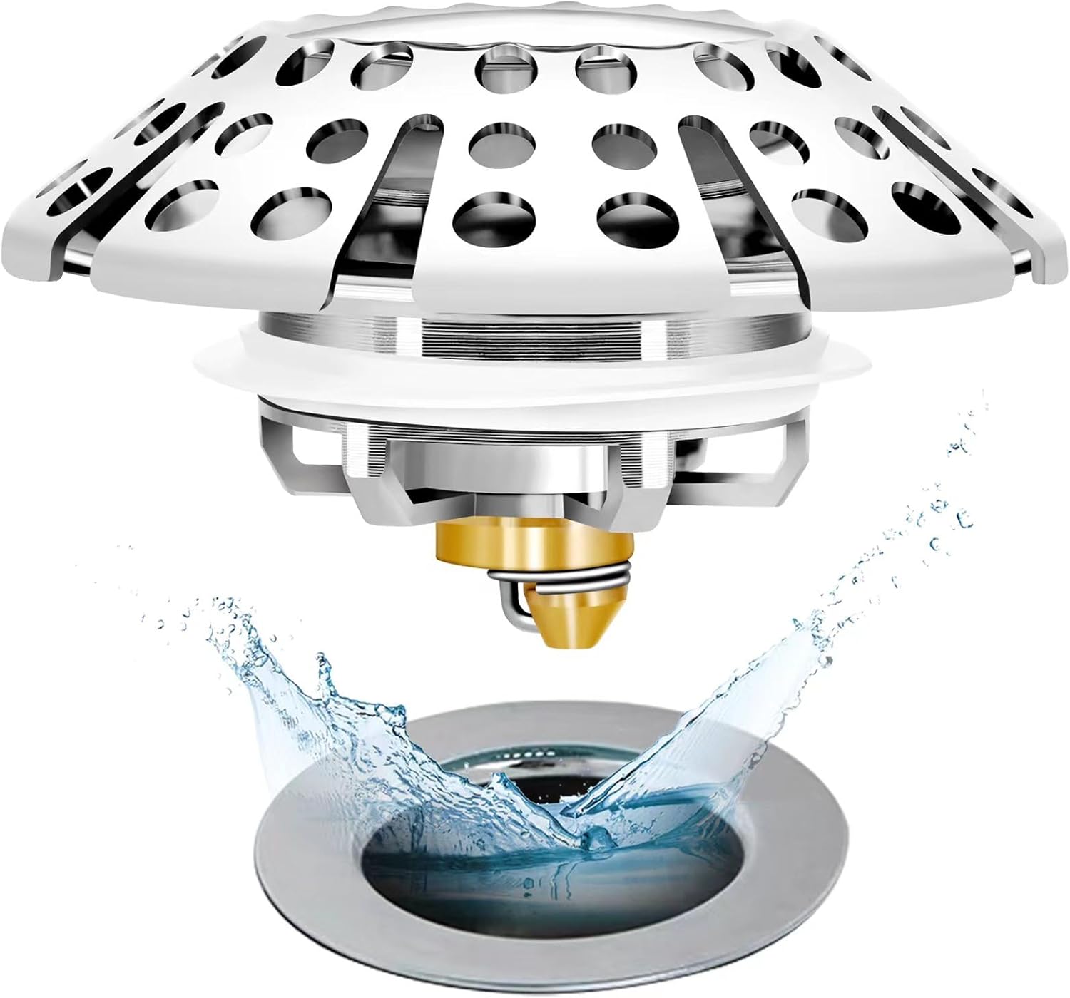 Anlige Bathtub Drain Stopper with Hair Catcher 1