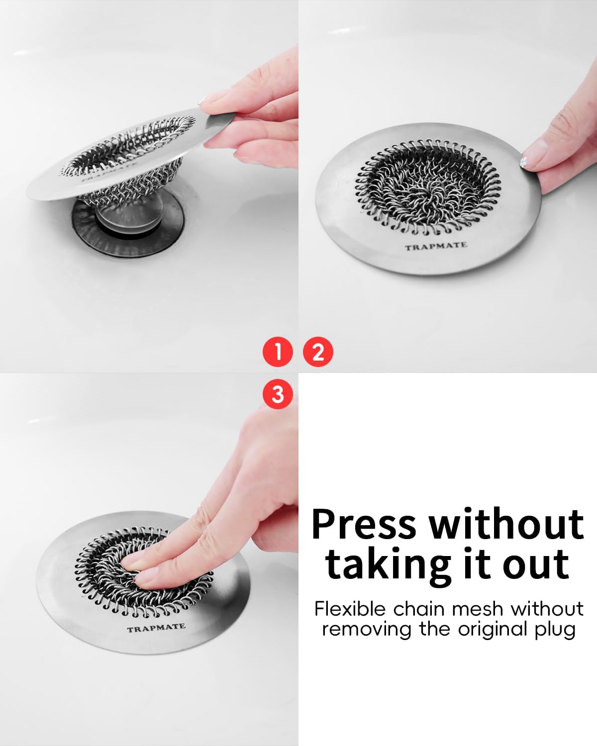 TRAPMATE 304 Stainless Steel Drain Hair Catcher
