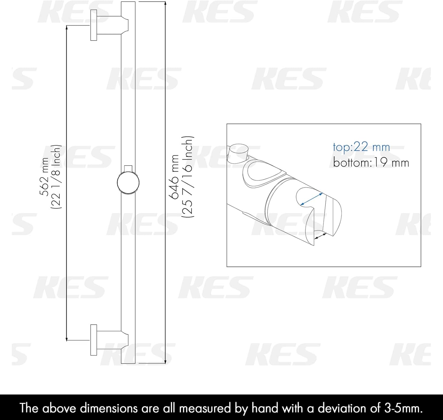 KES Shower Slide Bar with Adjustable Handheld Holder