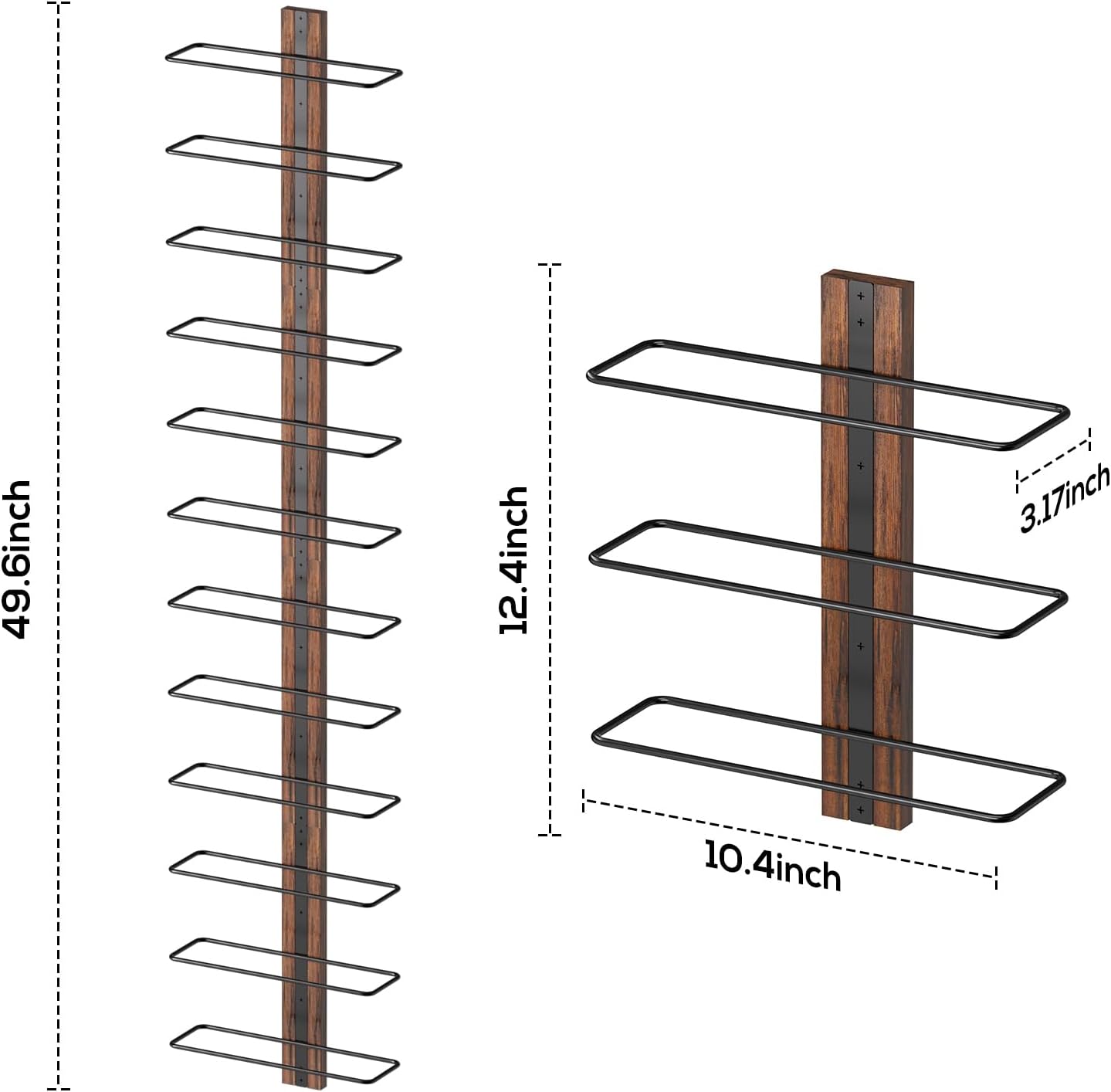 B4Life Wall Wine Rack for 12 Bottles Sturdy Wooden Design