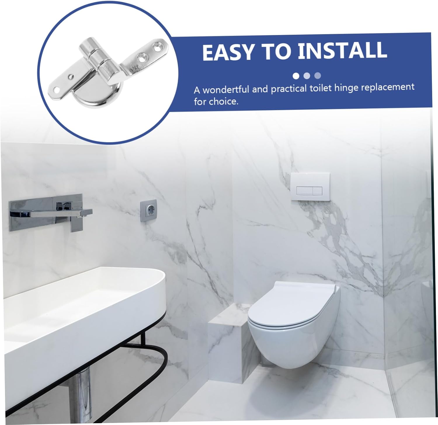 Homoyoyo Durable Toilet Seat Hinge Replacement - Heavy-Duty Stainless Steel Hinge with Screws
