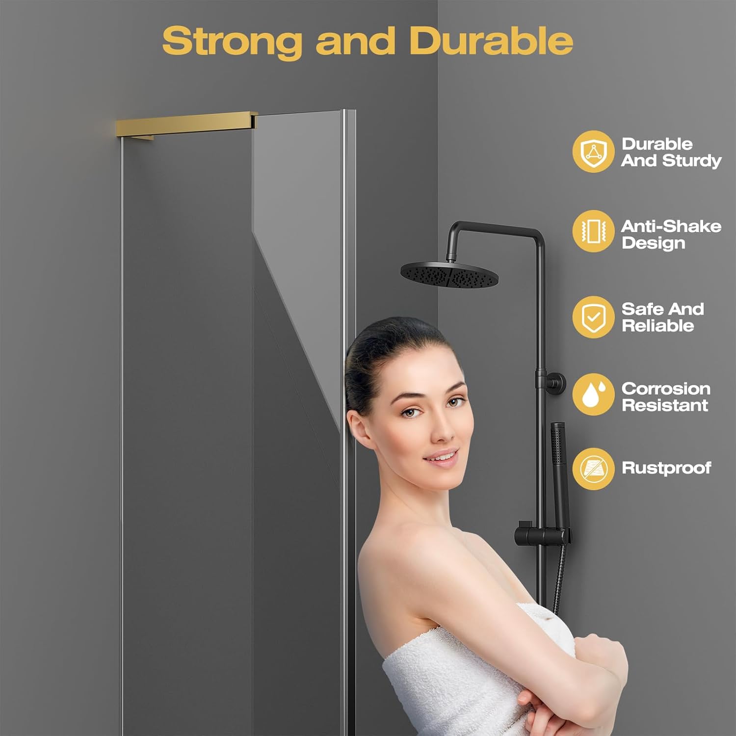 Heavy Duty Glass Clamp Support Bracket for Frameless Shower Doors