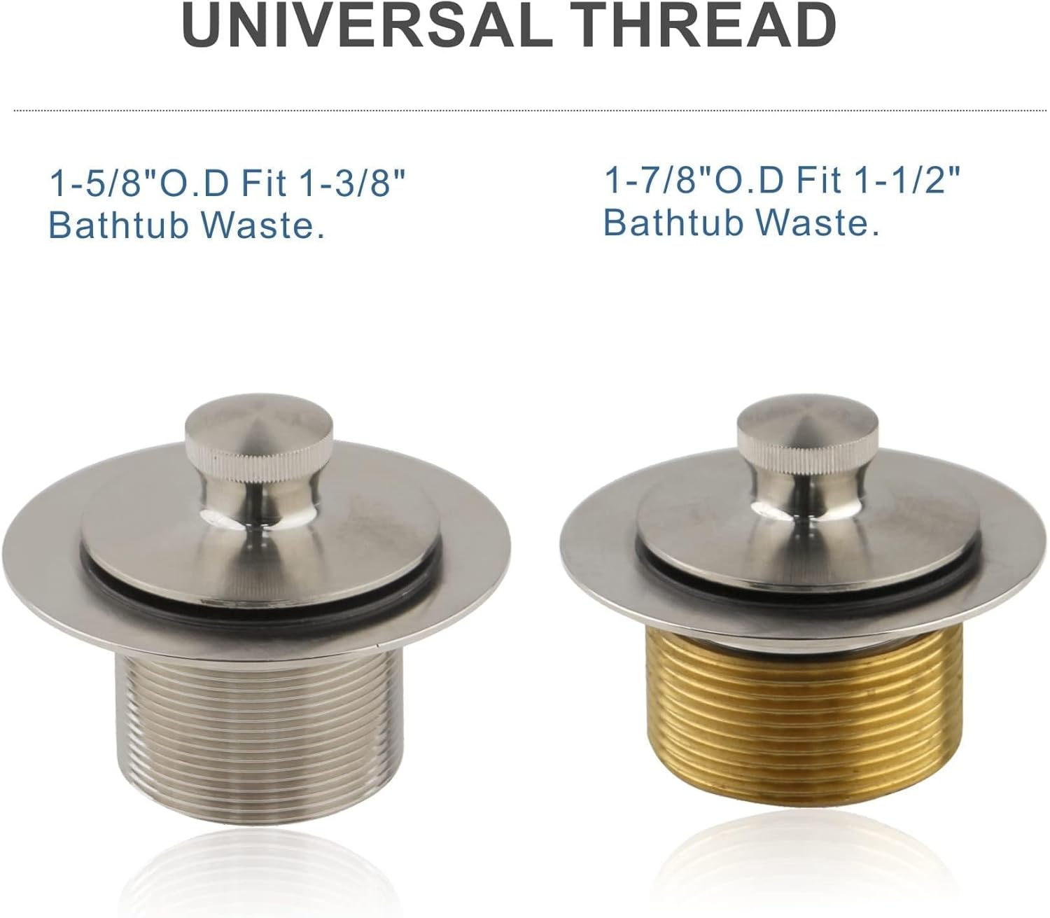 HIDROP Brushed Nickel Tub Drain Trim Set with Overflow Conversion Kit