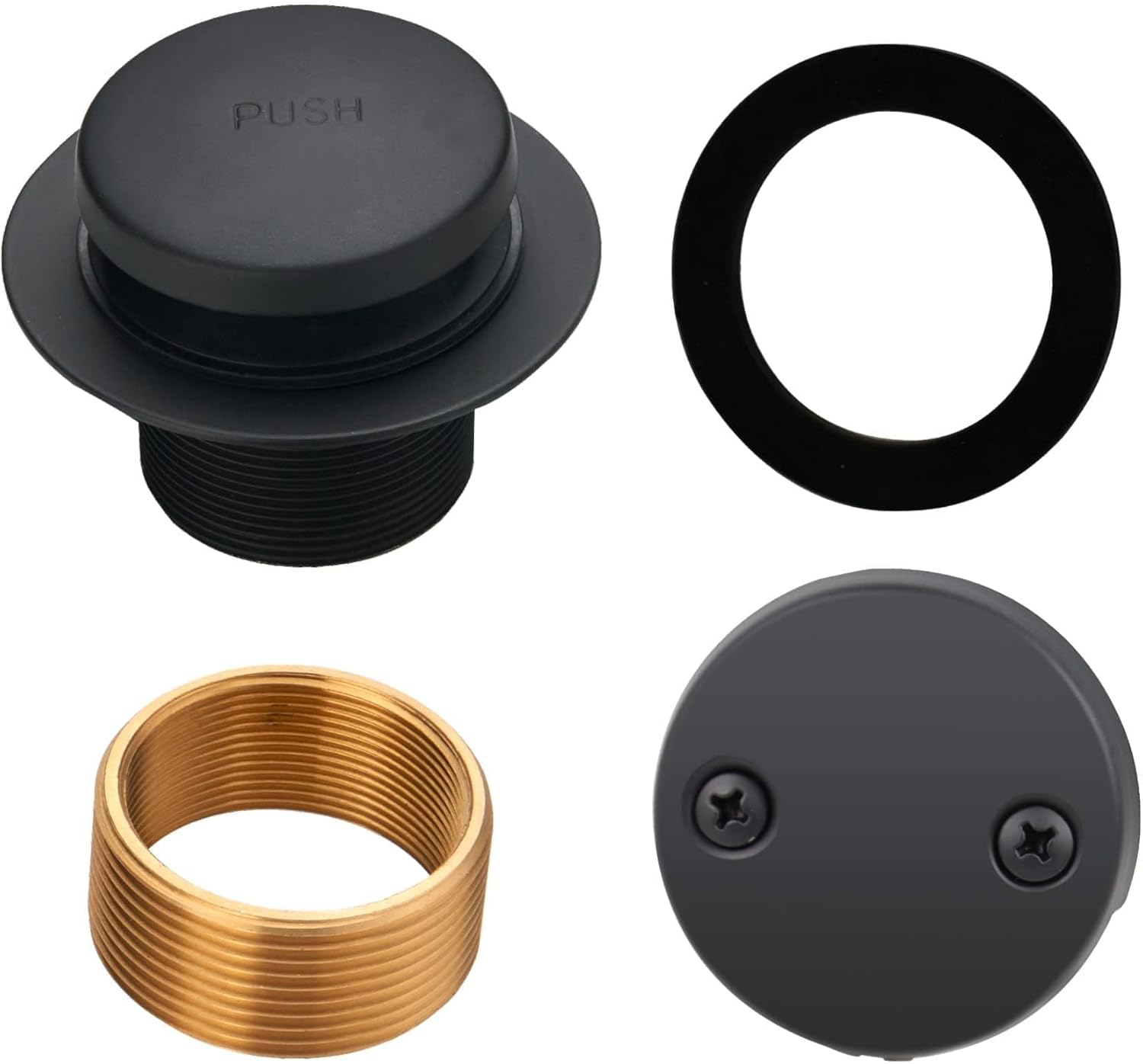HIDROP Matte Black Tub Drain Conversion Kit