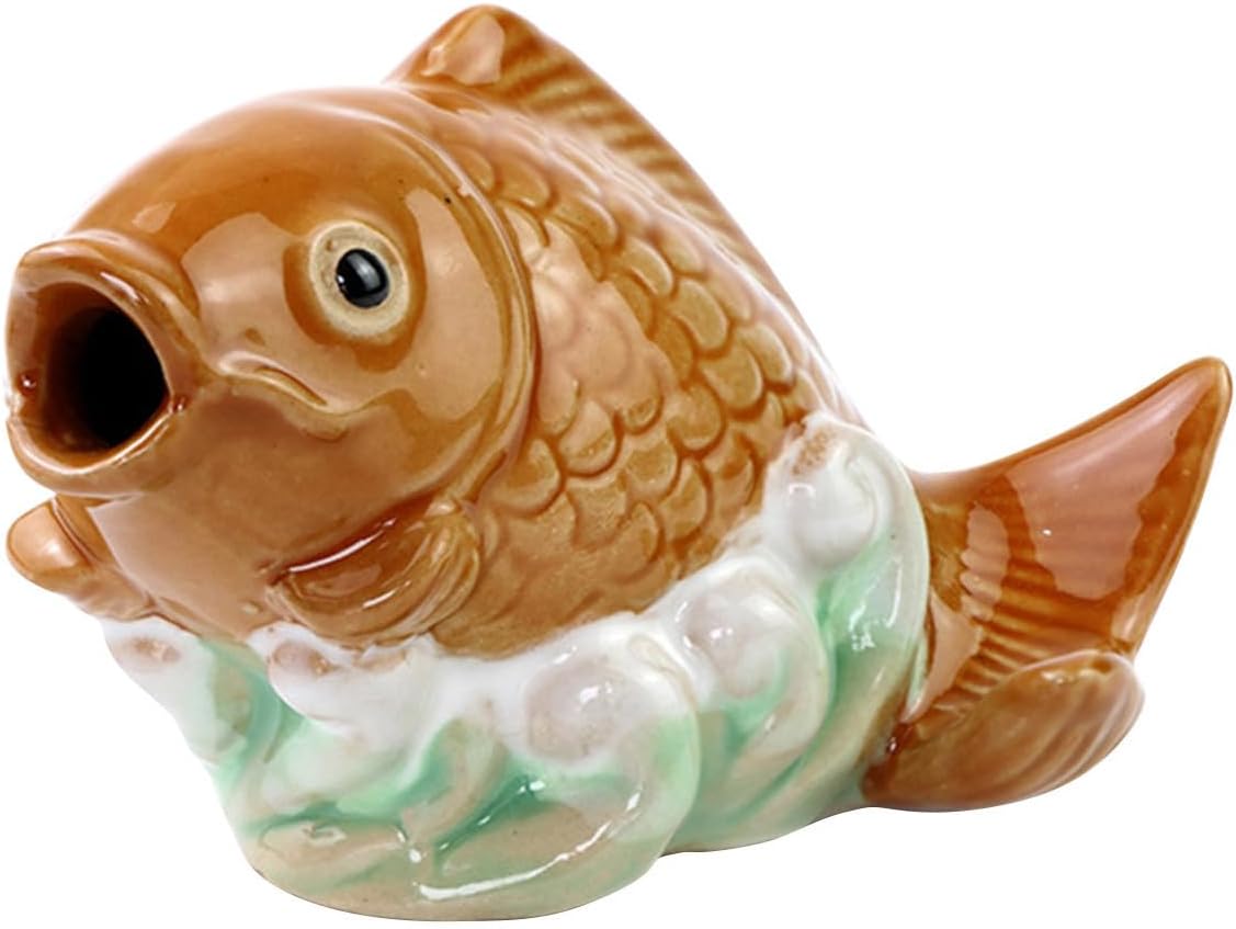 Toilet Bolt Caps with Resin Miniature Carp Fish Figurines