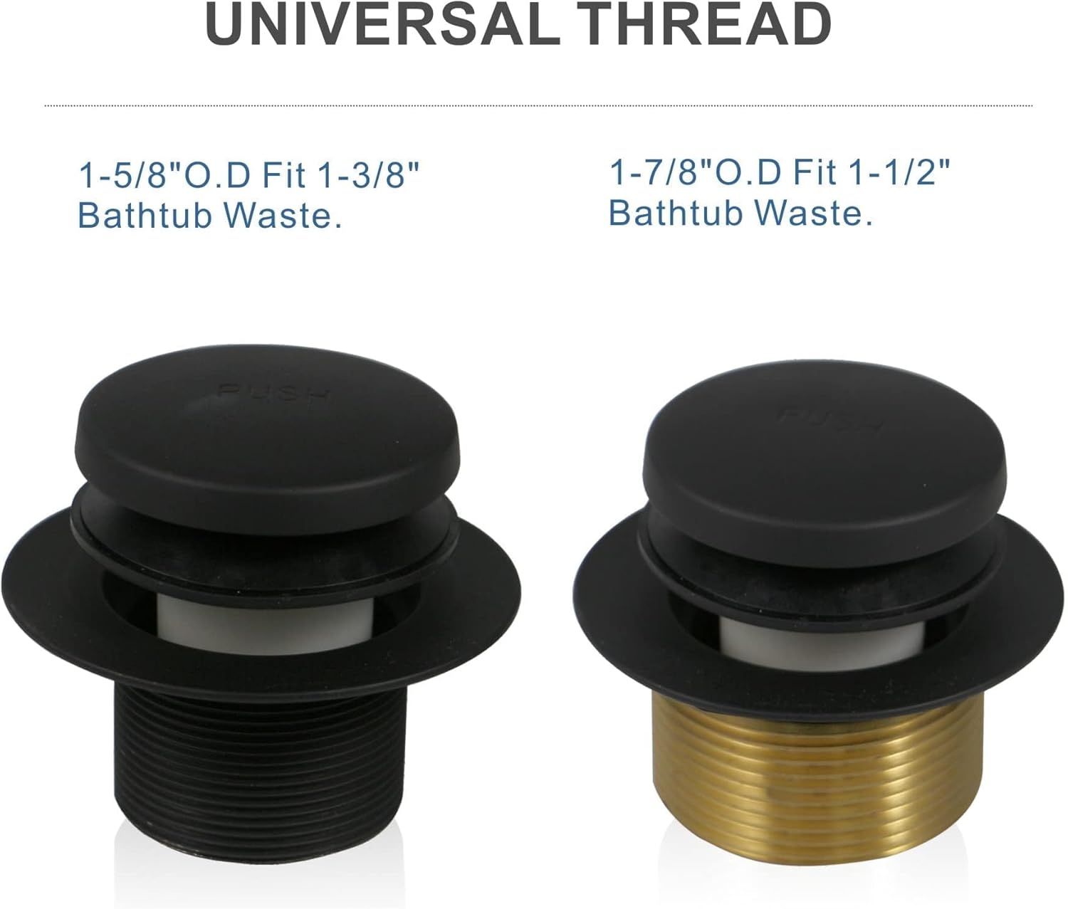 HIDROP Matte Black Tub Drain Conversion Kit