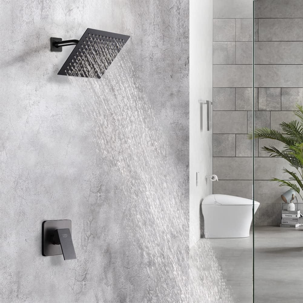 POP SANITARYWARE Matte Black Shower Faucet Set 1