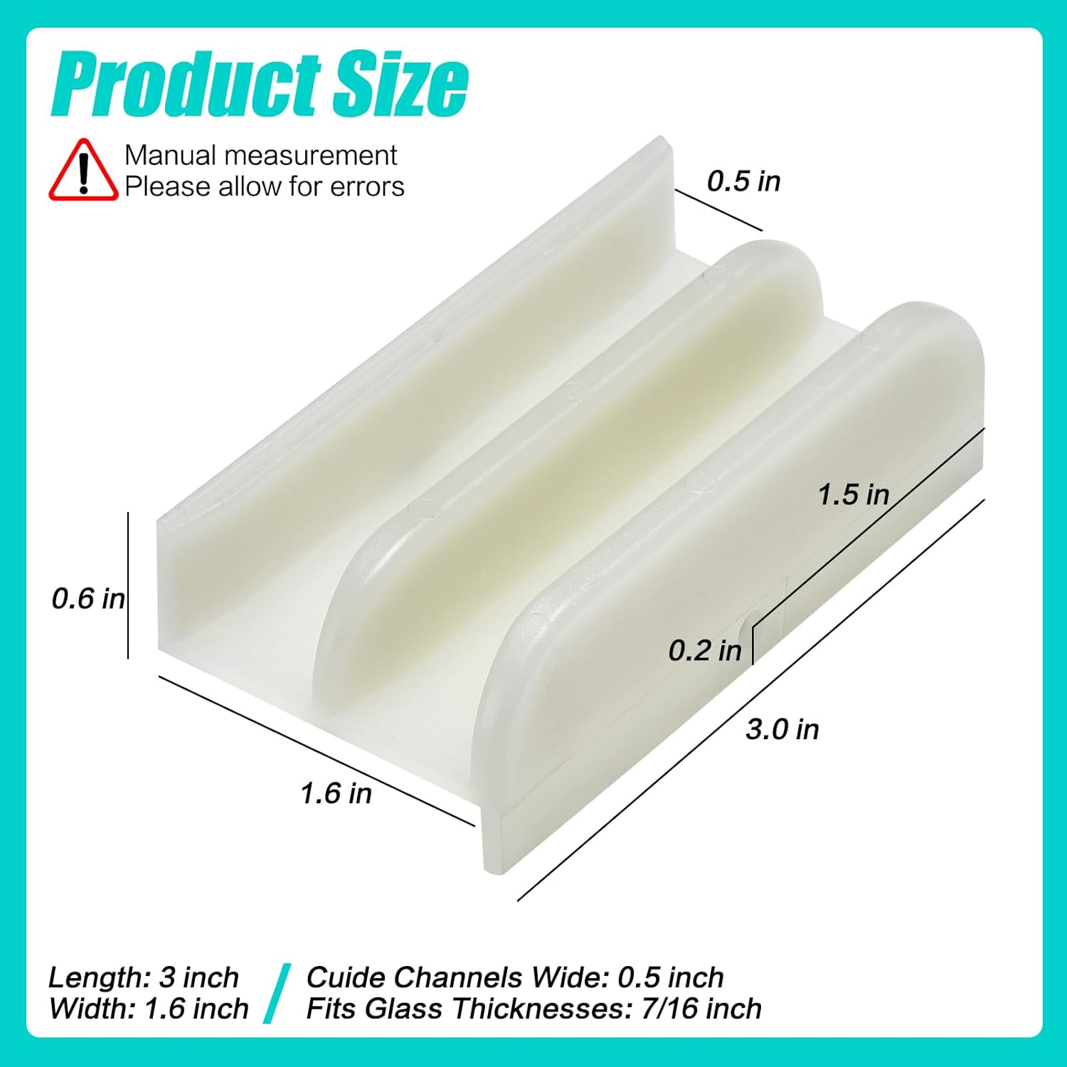 M6219 Sliding Shower Door Plastic Guide Rail 12 in Channel