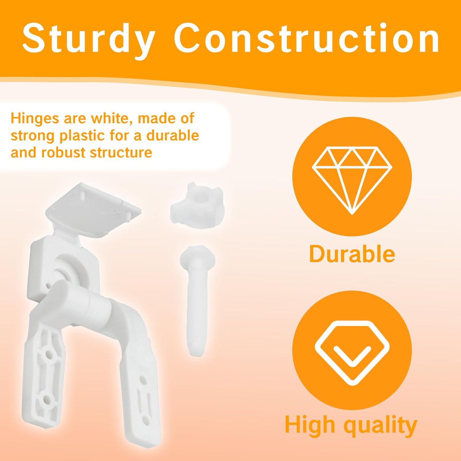 Universal White Toilet Seat Hinge Replacement