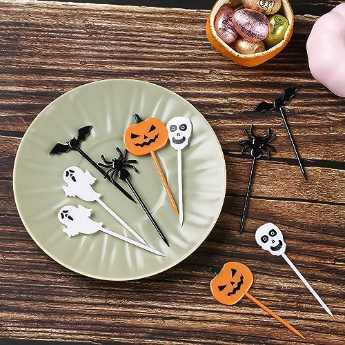 FUSHENMU 100pcs Halloween Cupcake Picks Decorations