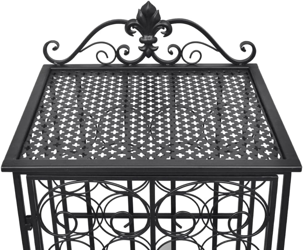 BIGBARLEY 28-Bottle Metal Wine Rack Cabinet