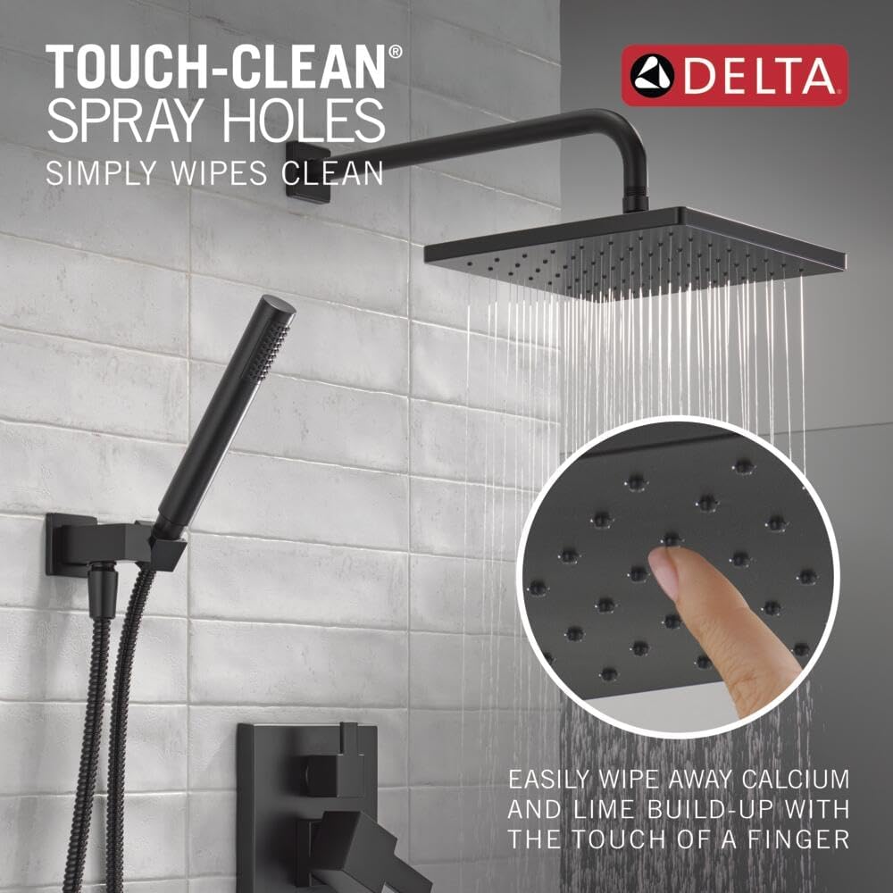 Delta Modern Raincan 2-Setting Square Shower System Black