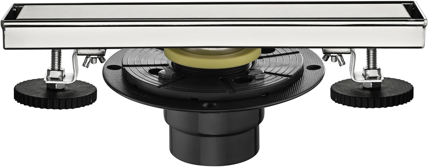 Neolun 12 Inches Linear Shower Drain with Hair Strainer and Leveling Feet 1