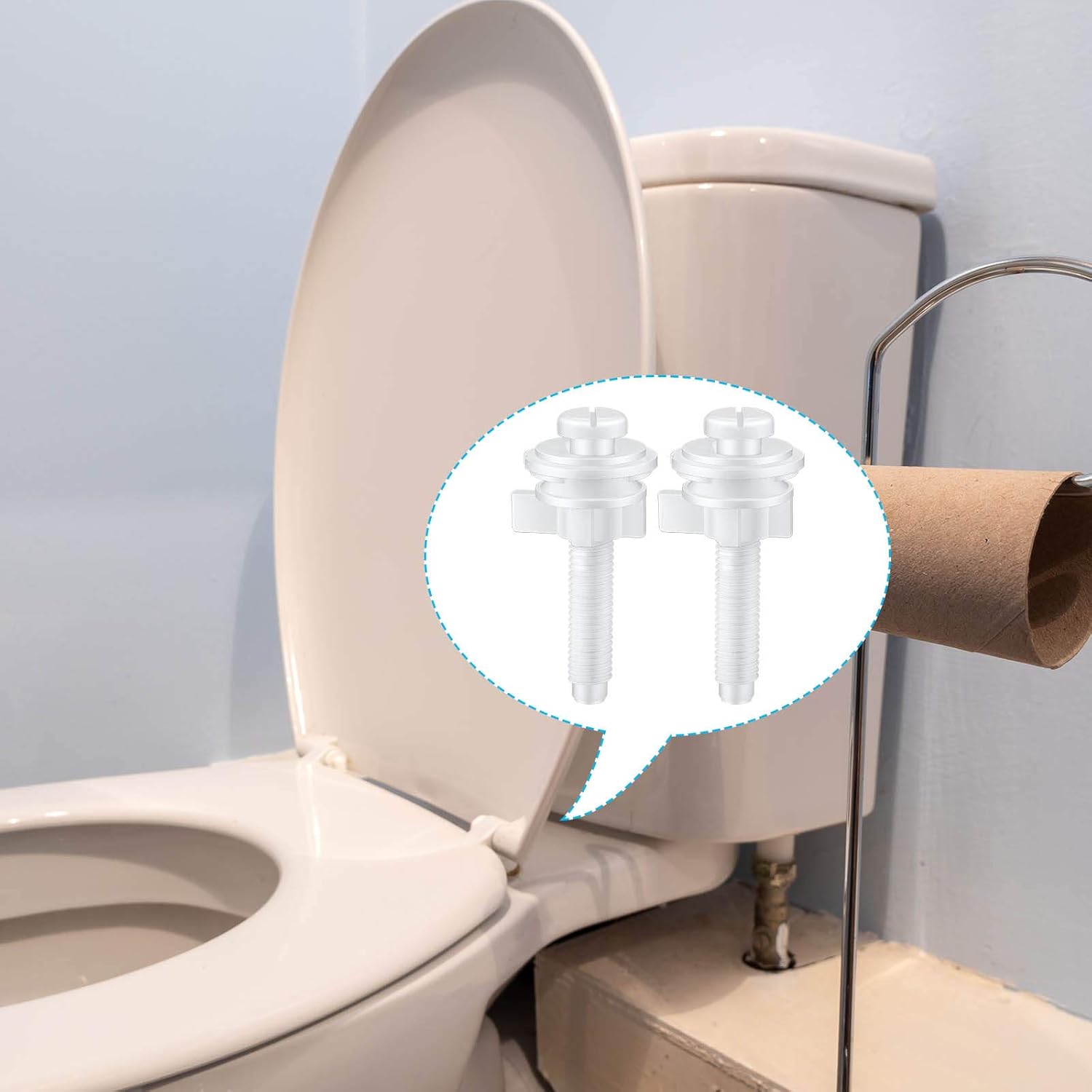 Jetec 16-Piece Toilet Seat Screws Replacement Kit - White
