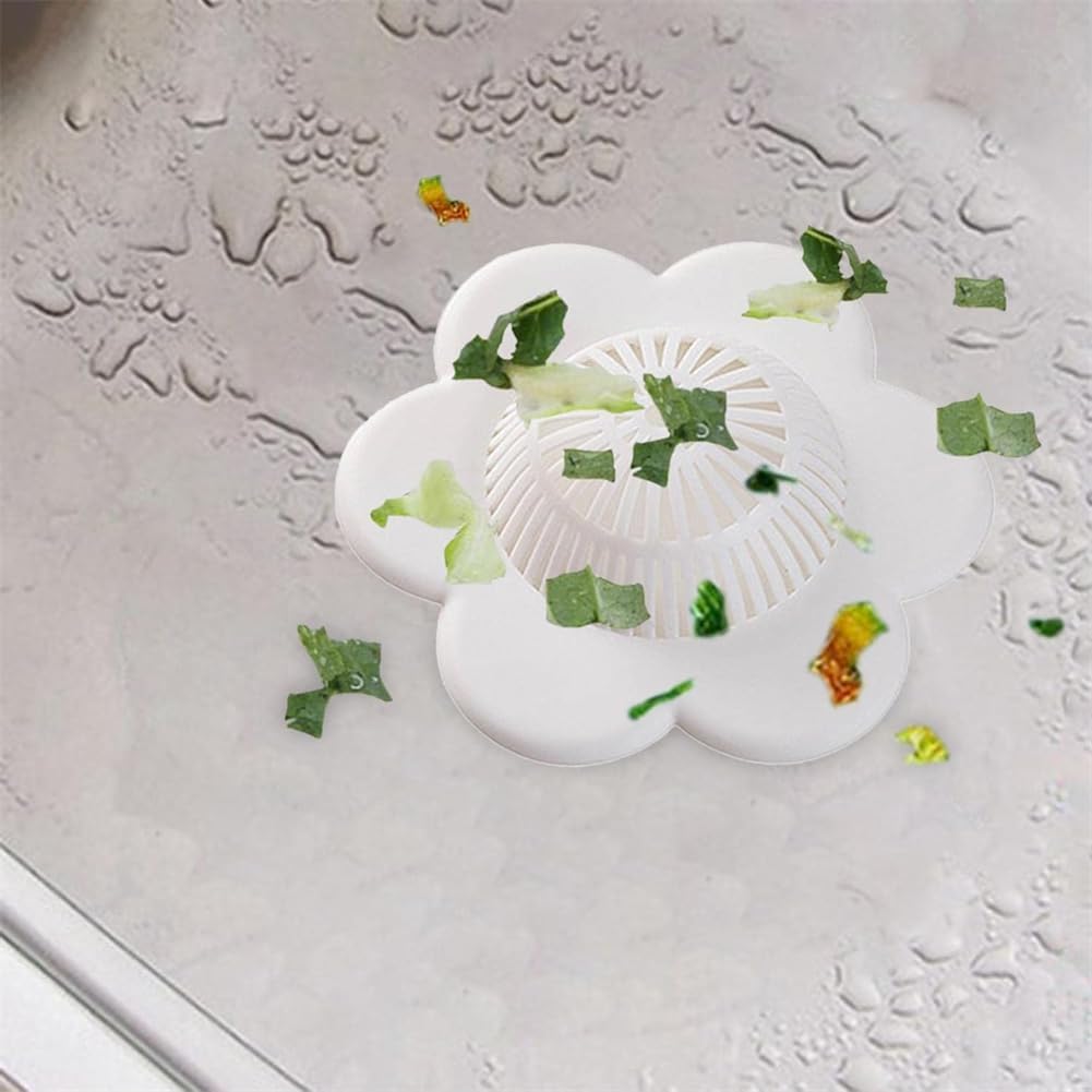 WELANGBN Hair Catcher Shower Drain Cover with Suction Cups White