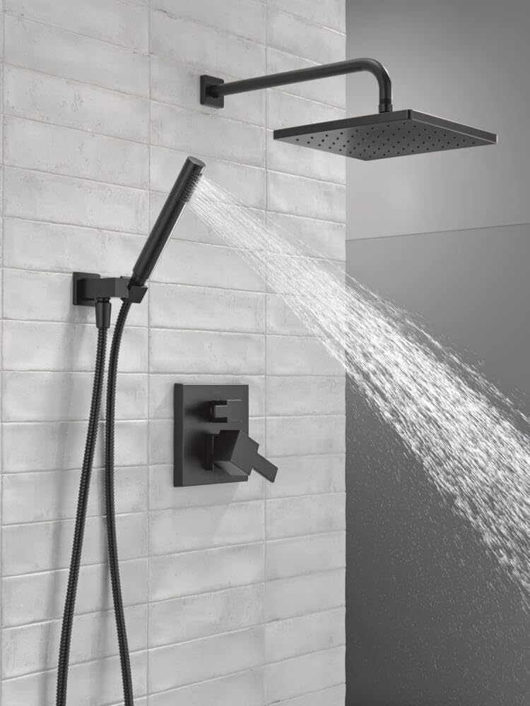 Delta Modern Raincan 2-Setting Square Shower System Black