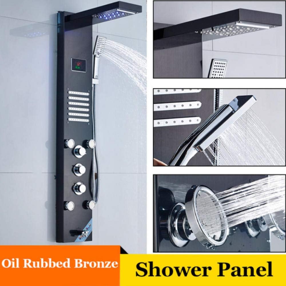 Gougeltd Waterfall Shower Panel with Massage Jets
