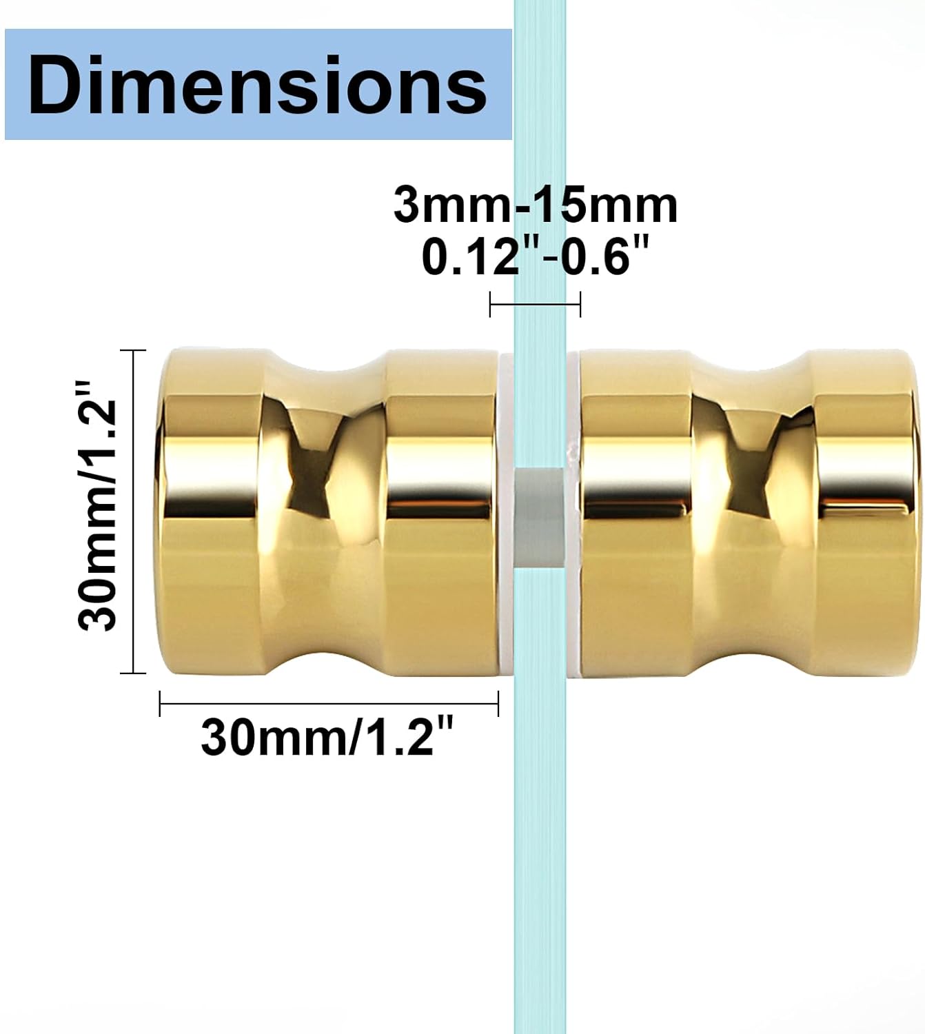Alise Shower Glass Door Handle with Gold Finish