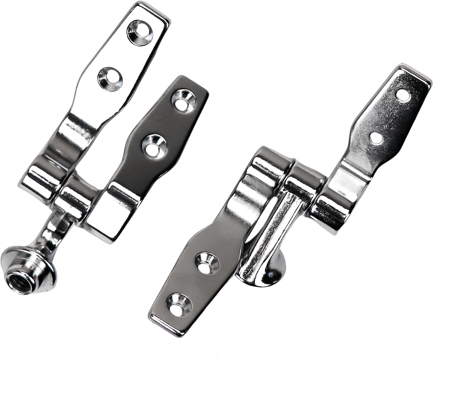 Sturdy Chrome Toilet Seat Hinges with Screws Nuts 1 Set