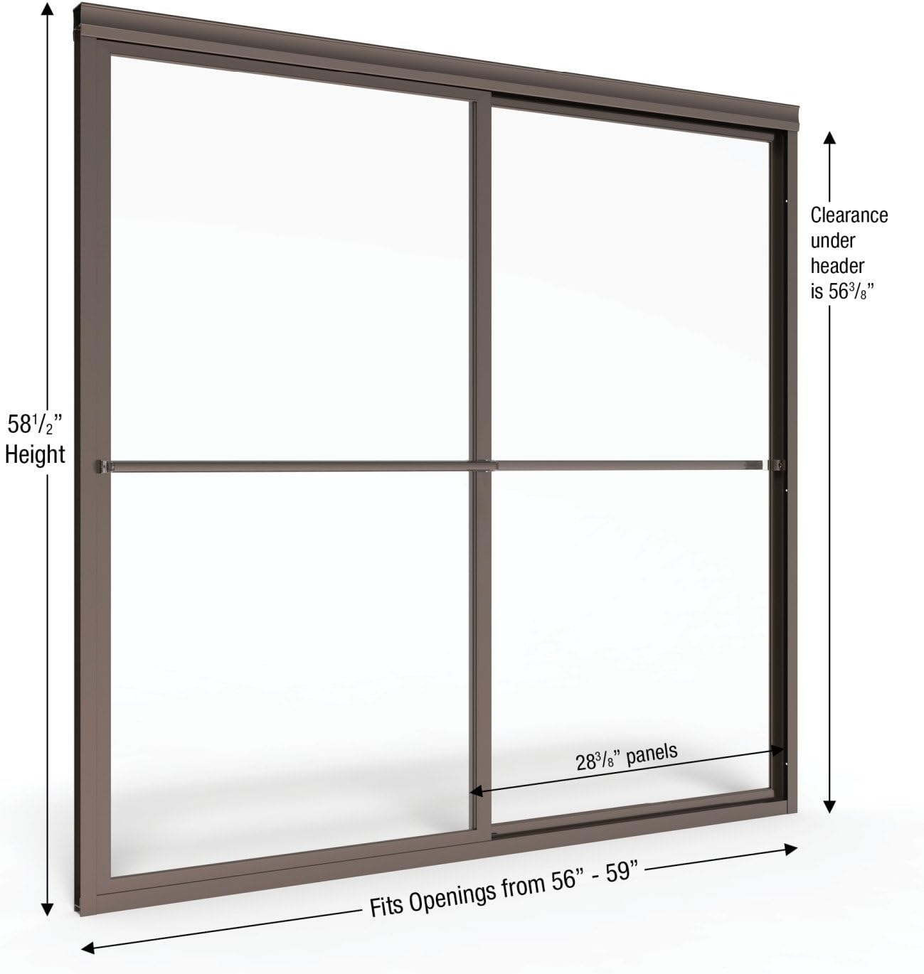Basco DLXH05A5958XPOR Deluxe Framed Shower Door 1
