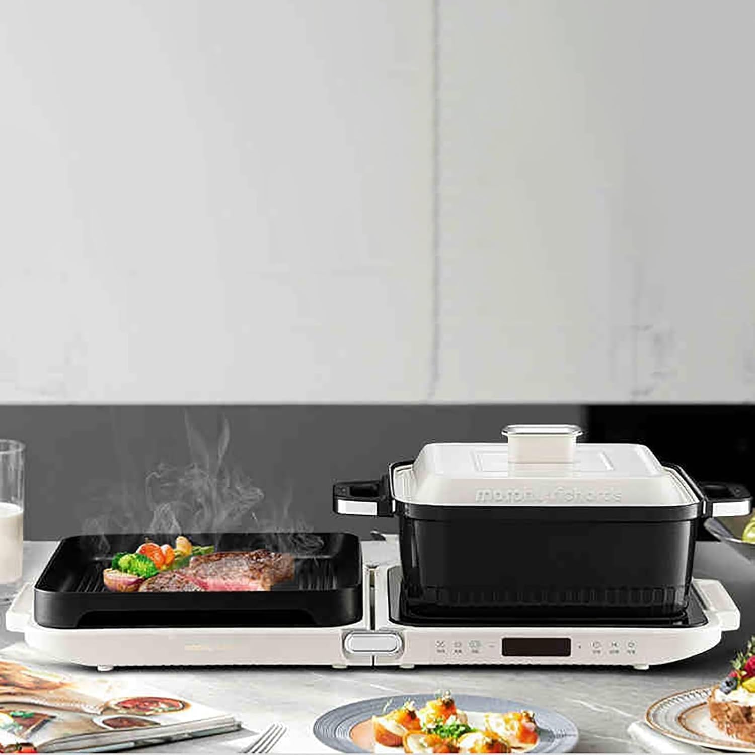 Electric Indoor Grill Hot Pot with Dual Temperature Control