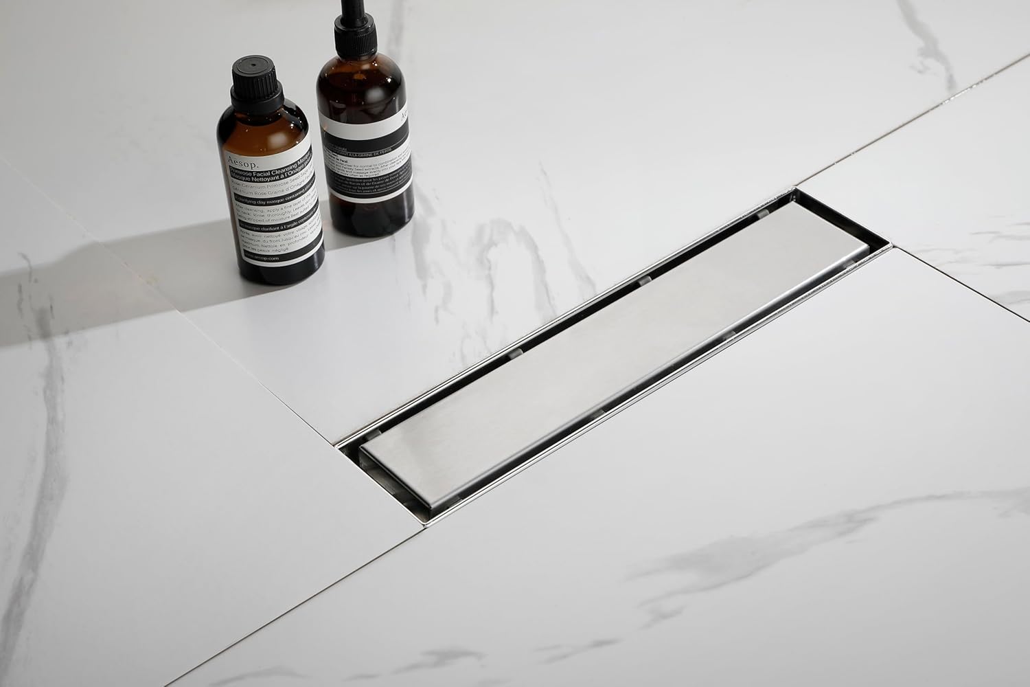 Neolun 12 Inches Linear Shower Drain with Hair Strainer and Leveling Feet 1