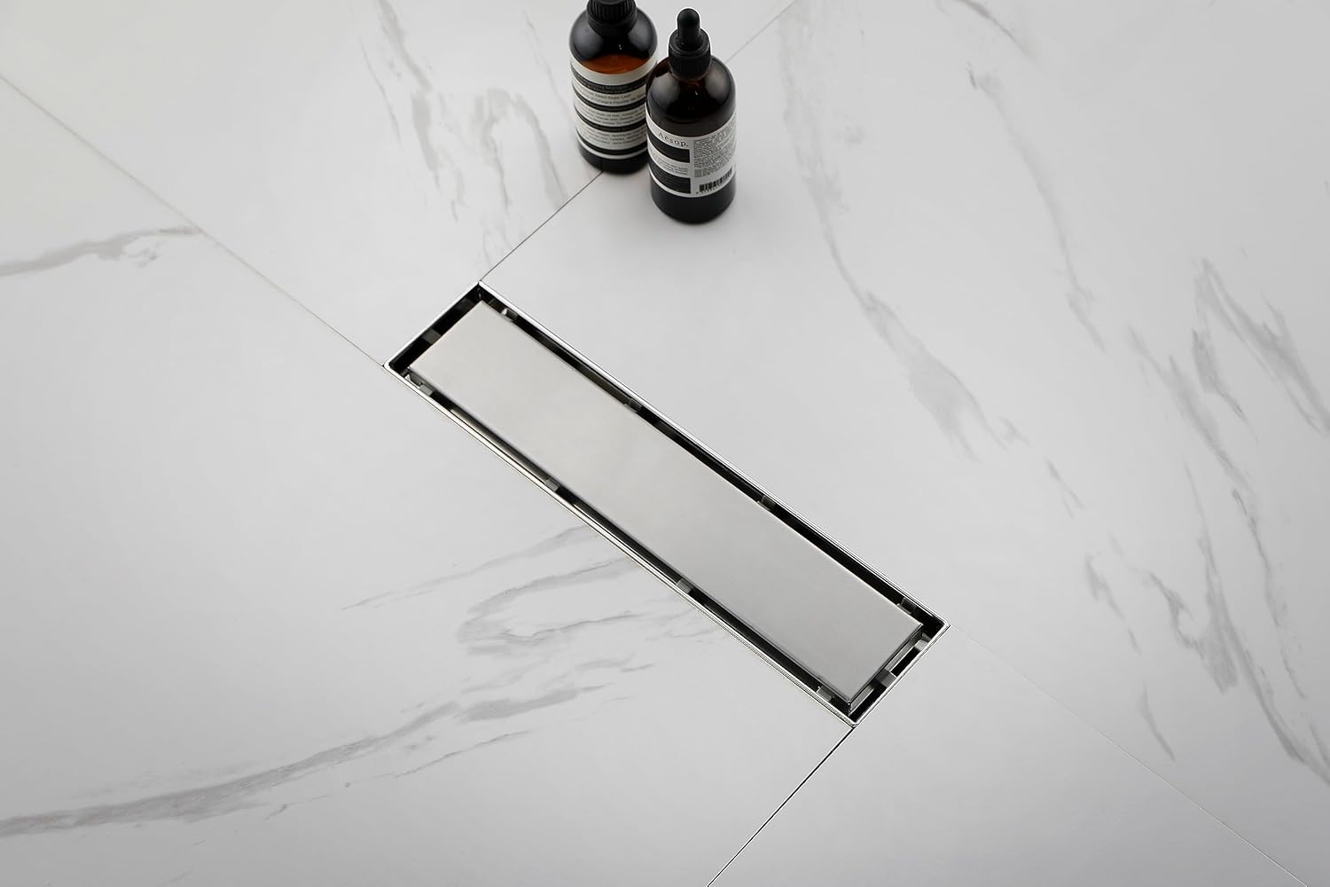 Neolun 12 Inches Linear Shower Drain with Hair Strainer and Leveling Feet 1