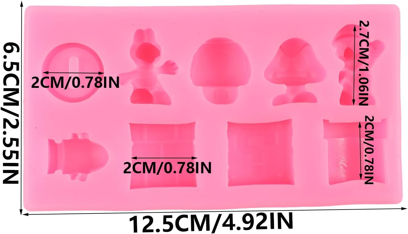 9 Hole Yoshi Icon Square Brick Dragon Mushroom Gold Coin Silicone Molds