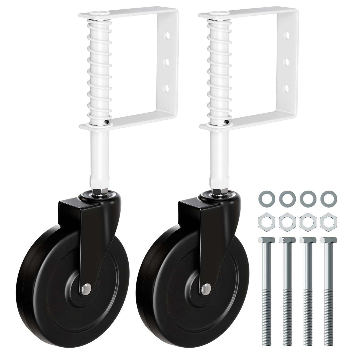 BOODVON 5 Spring Loaded Gate Caster 2 Pack