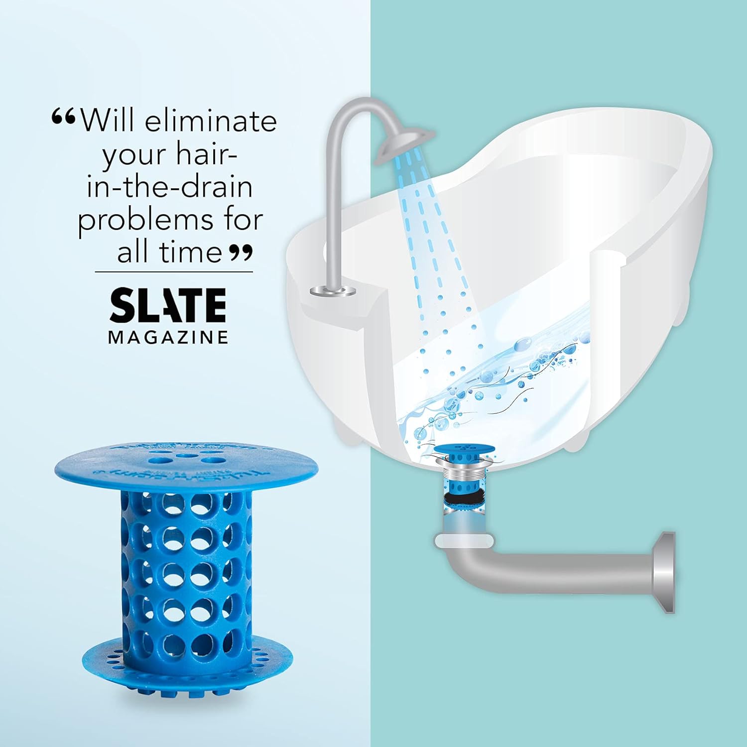 TubShroom Drain Protector Hair Catcher Blue