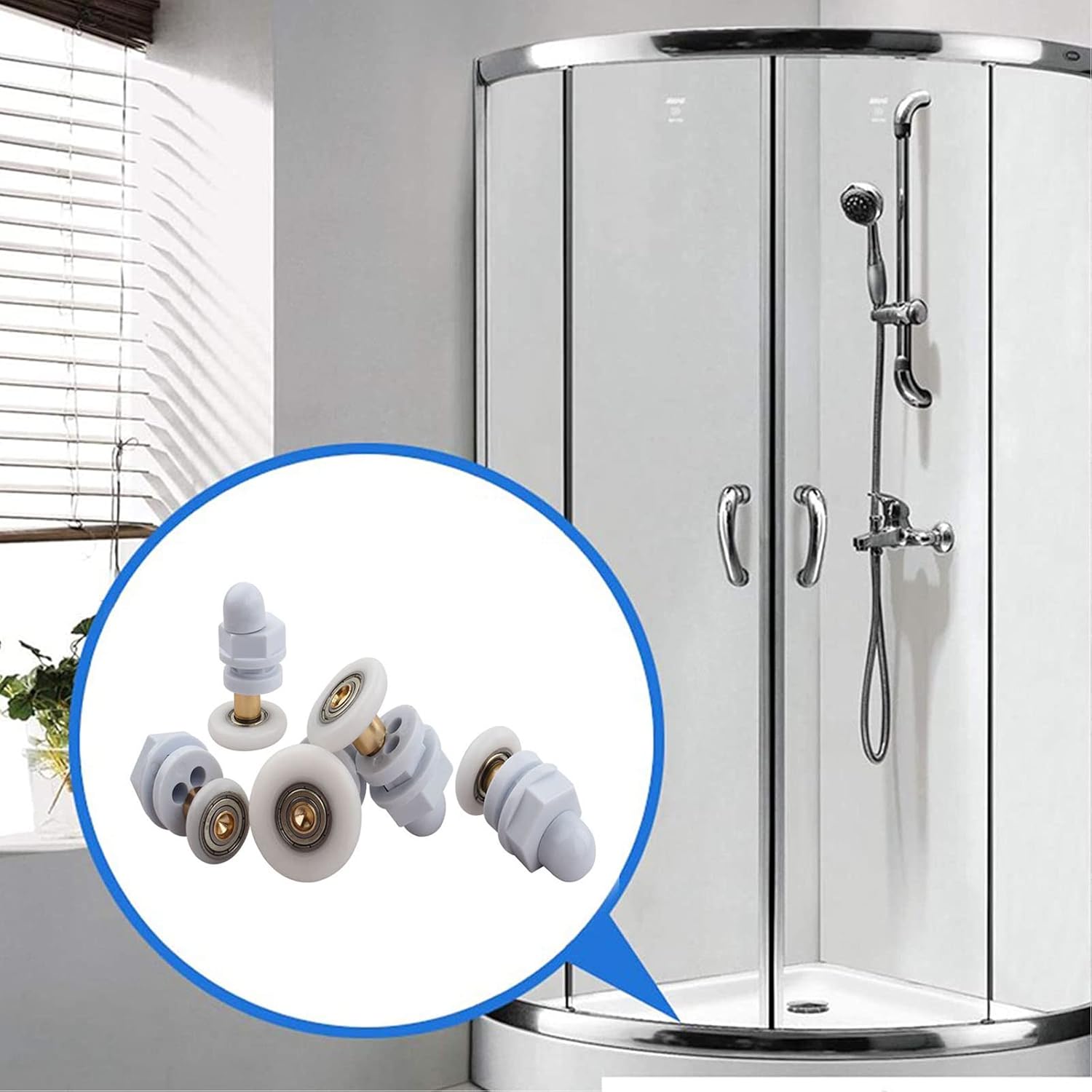 Qikuver 4PCS Shower Door Rollers 29MM Replacement