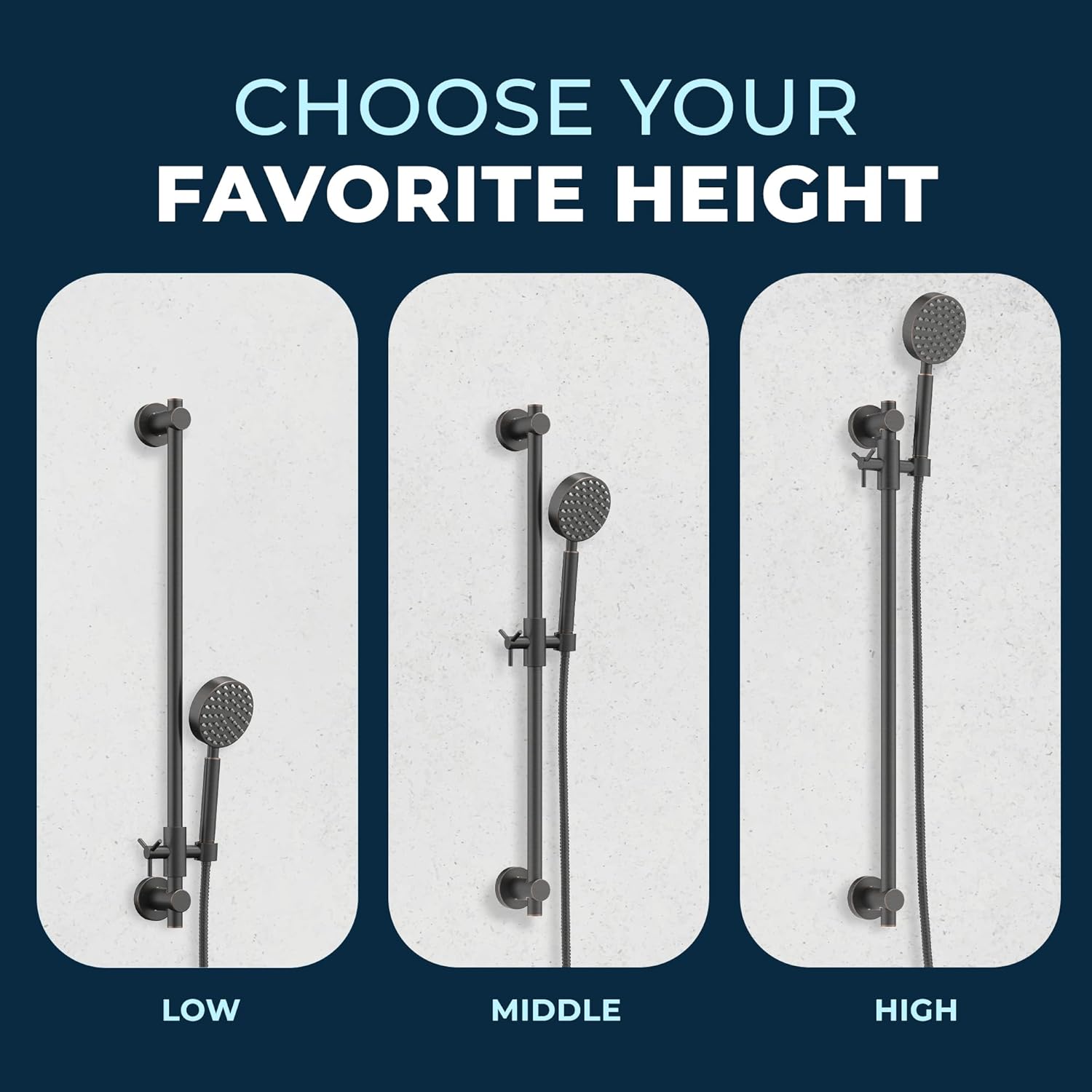 HammerHead Showers All Metal Slide Bar 275 Inch Adjustable