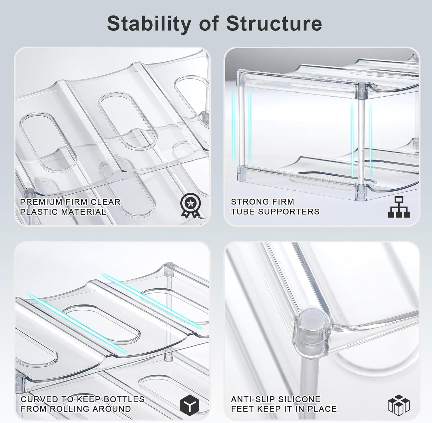Stackable 3-Tier Water Bottle Holder for Stanley YETI - Clear Racks