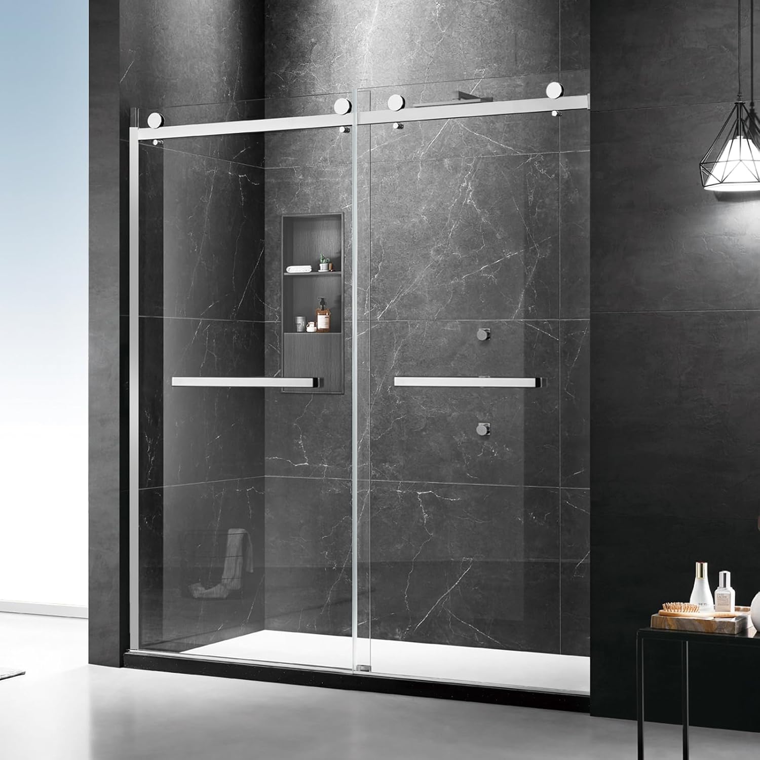 MoSweet Milano Double Sliding Shower Door 54x74 1