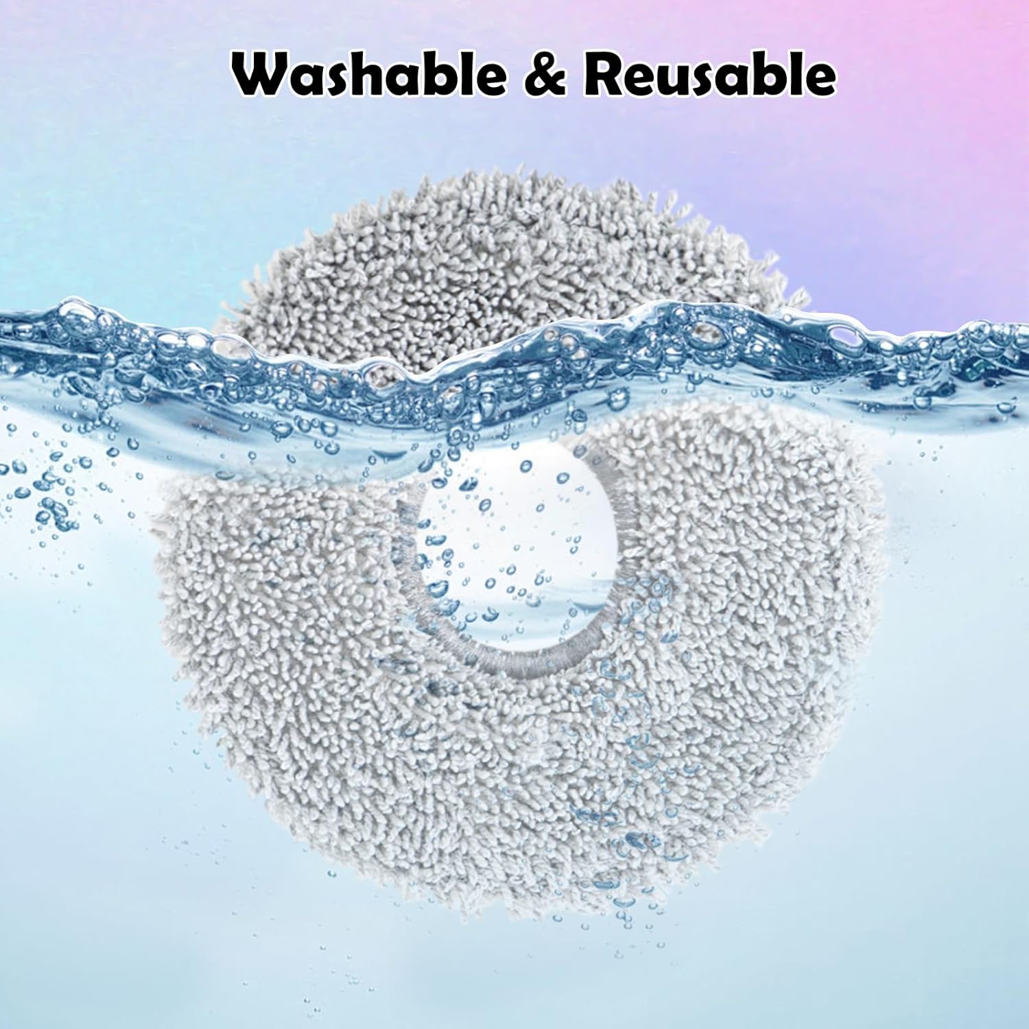VIEWALL 8 Pack Reusable Microfiber Mop Cloth