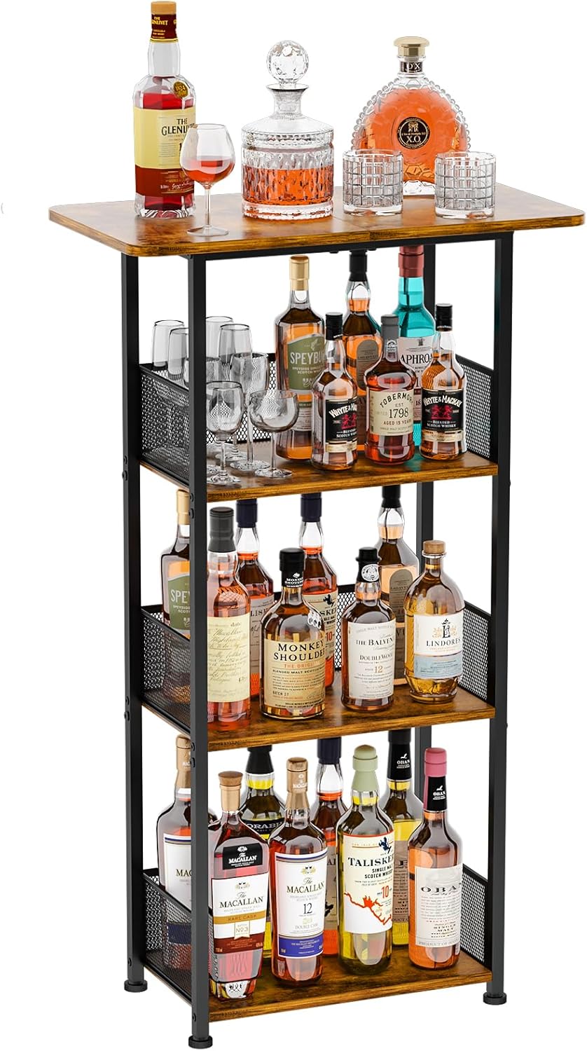Eyteenokk 4-Tier Freestanding Wine Rack with T-Shape Tabletop 1