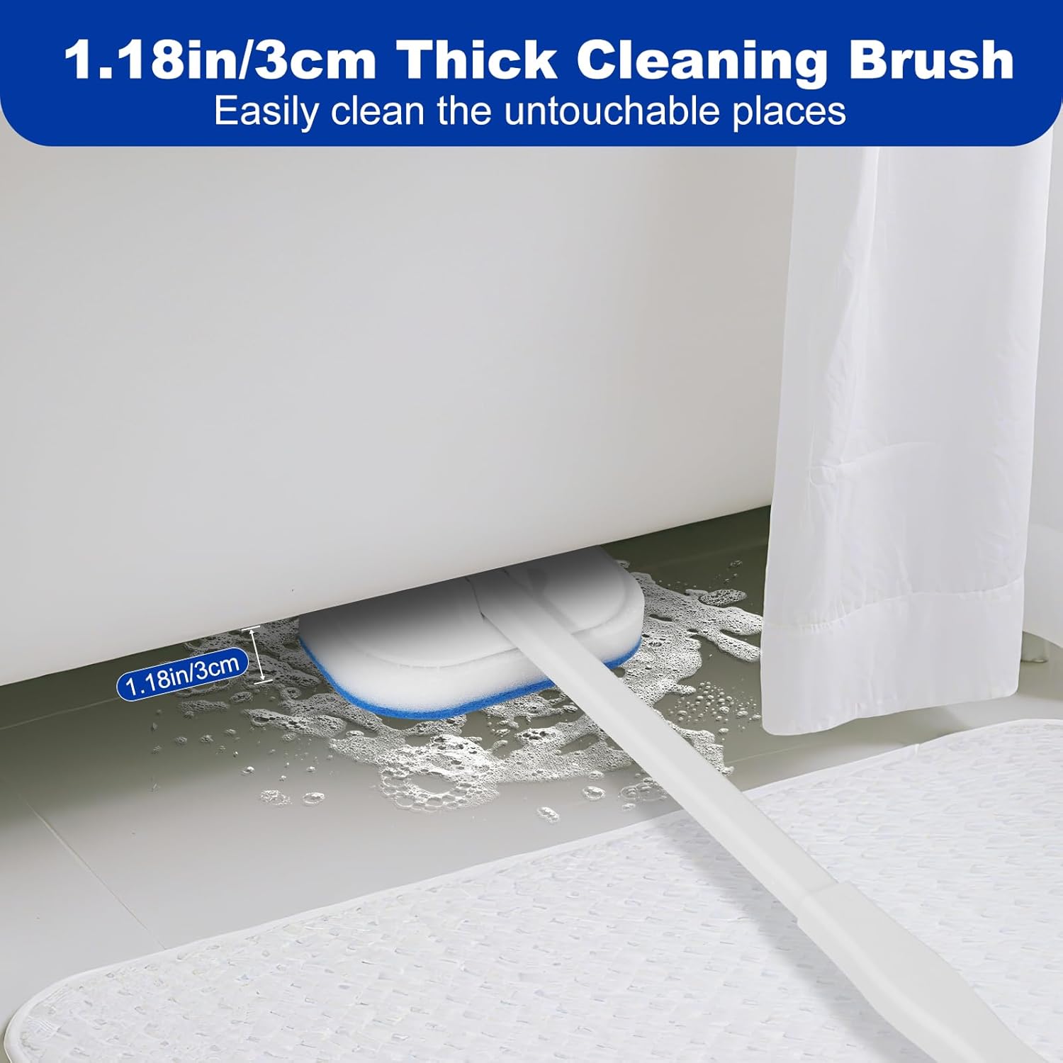 MOSEN 4-in-1 Shower Scrub Brush with 4 Heads